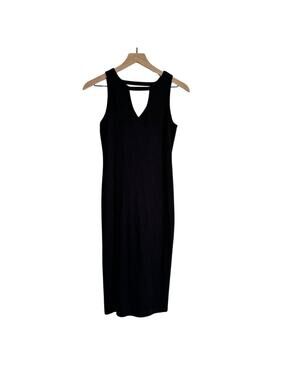 Sen Pencil V Neck Cotton Dress Black S